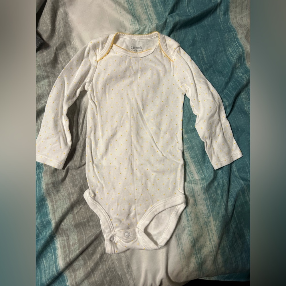 Carters 18 Month Yellow Polkadot Onesie NWOT